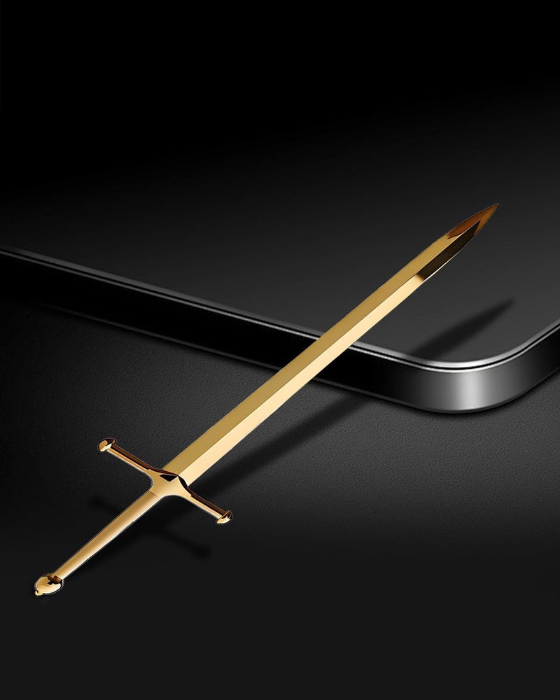 HERSAUL Letter Opener Envelope Slitter Mail Opener Tool Sword Letter Opener Vintage Decorative Letter Opener Knife Desks Decoration Silver Ergonomic Grip Handle Office Mail Supplies（Golden） - Image 4